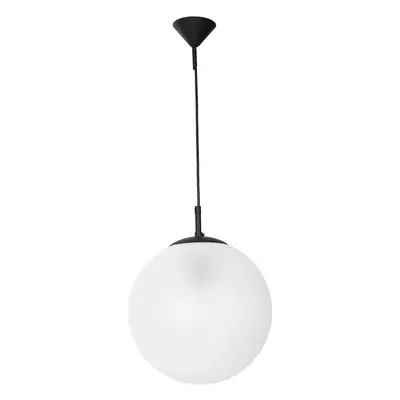 LAMPA WISZĄCA GLOBUS BLACK (mleczna kula)