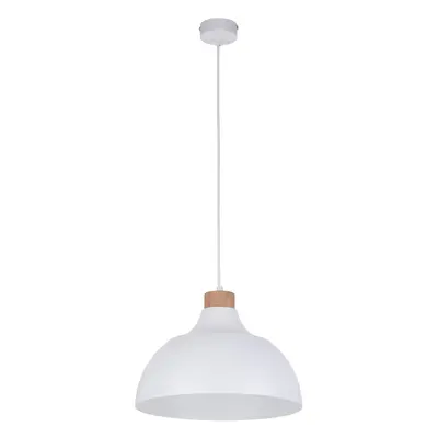 Klasyczna lampa wisząca do kuchni E27 biały/drewno CAP 2070 TK Lighting