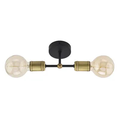 Nowoczesna lampa sufitowa z żarówkami 2xE27 czarna patyna RETRO 1902 TK Lighting