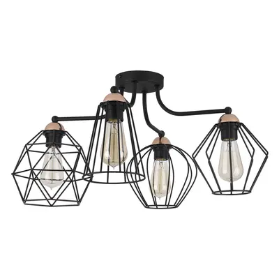 Żyrandol lampa druciana 4xE27 czarny/miedziany GALAXY 1645 TK Lighting