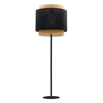 Lampa podłogowa stojąca rattanowa czarna 145cm BOHO BLACK 5568