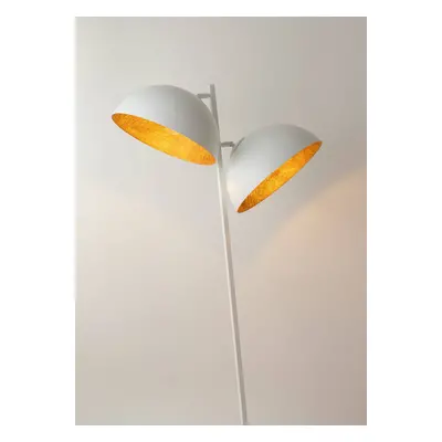 Lampa stojąca podłogowa biała/miedziana Sfera 50334