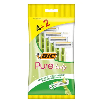 BIC Maszynka do golenia dla kobiet 3 ostrzowa Pure Lady 1op -6szt(4+2 gratis)