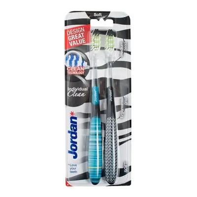 Jordan Szczoteczka do zębów DUO Individual Clean Soft - mix kolorów 1 op-2szt