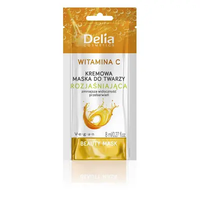 DELIA Beauty Kremowa maseczka do twarzy rozjaśniająca z witaminą C 8 ml