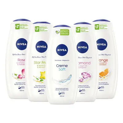 Nivea Zestaw Kremowych Żeli do mycia ciała dla kobiet 5x500ml