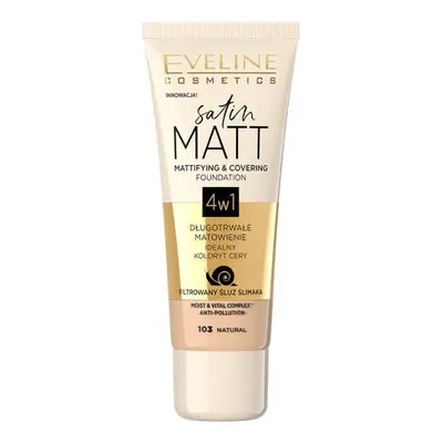 Eveline Satin Matt Podkład matujący 4w1 nr 103 Natural 30ml