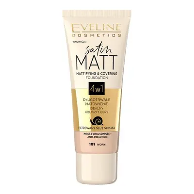 Eveline Satin Matt Podkład matujący 4w1 nr 101 Ivory 30ml