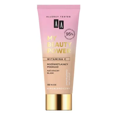 AA My Beauty Power Witamina C Podkład rozświetlający 02 Nude 30ml