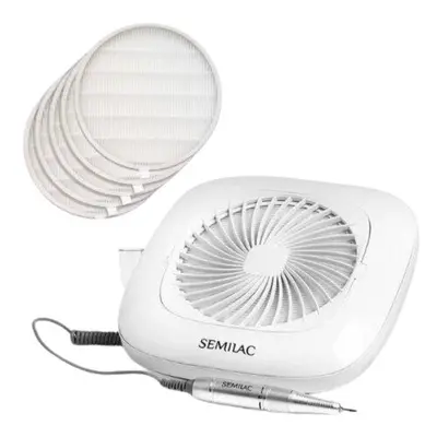 Semilac Frezarka do paznokci 2w1 No Dust 48 W + Zestaw filtrów do frezarki z pochłaniaczem pyłu 