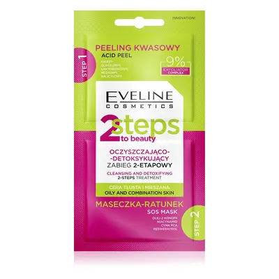 Eveline 2Steps To Beauty Zabieg 2-etapowy oczyszczająco detoksykujący 2x4 ml