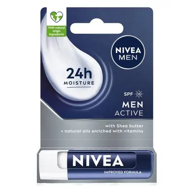 NIVEA MEN Active Pomadka do ust z masłem shea SPF 15 4.8 g