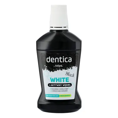 TOŁPA Dentica Black White Płyn do płukania jamy ustnej z aktywnym węglem wybielający 500 ml