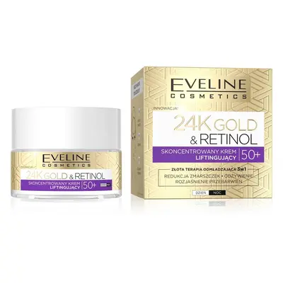 EVELINE 24K Gold & Retinol Skoncentrowany krem liftingujący 50+ dzień/noc 50 ml