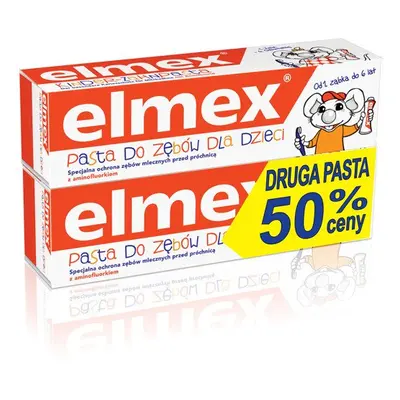 Elmex Pasta do zębów Dla Dzieci 0 do 6 lat + druga 50% 50mlx2