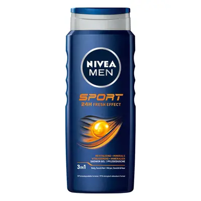 Nivea Men Odprężający Żel pod prysznic 3w1 Sport 24h Fresh Effect 500ml