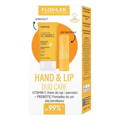 Flos-Lek Zestaw prezentowy Hand Lip DUO Care Vitamin C (krem do rąk 50ml+pomadka ochronna Prebio