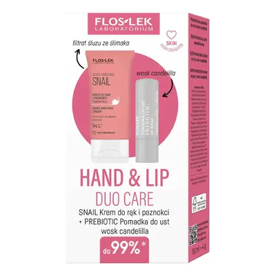 Flos-Lek Zestaw prezentowy Hand Lip DUO Care Snail (krem do rąk 50ml+pomadka ochronna Prebiotic)