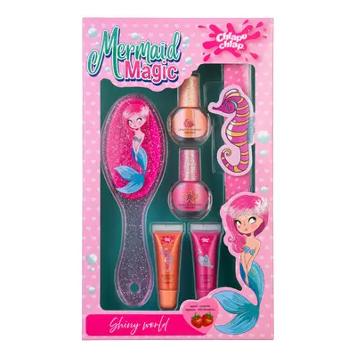 CHLAPU CHLAP Zestaw dziecięcy Mermaid Magic ze szczotką, lakierami do paznokci, pilniczkiem i bł