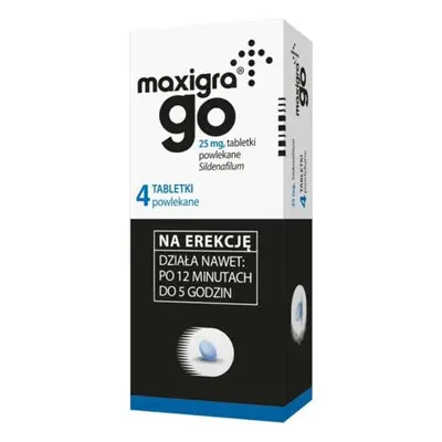 Maxigra Go 25mg x 4 tabletki na zaburzenia erekcji