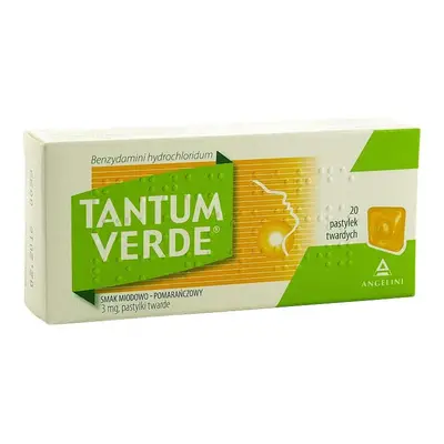 TANTUM VERDE 3mg x 20 pastylek do ssania smak miodowo-pomarańczowy