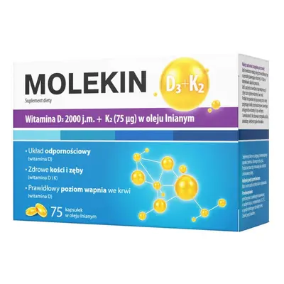 Molekin D3+K2 w oleju lnianym x 75 kapsułek