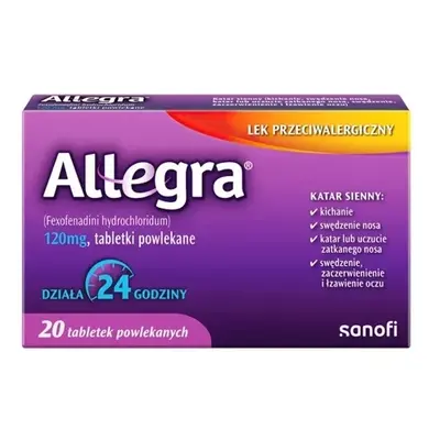 ALLEGRA 120mg x 20 tabletek