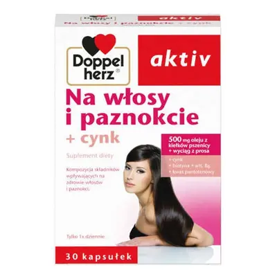 Doppelherz Aktiv Na włosy i paznokcie + cynk x 30 kapsułek