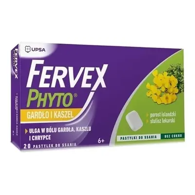 Fervex Phyto gardło i kaszel x 20 pastylek do ssania