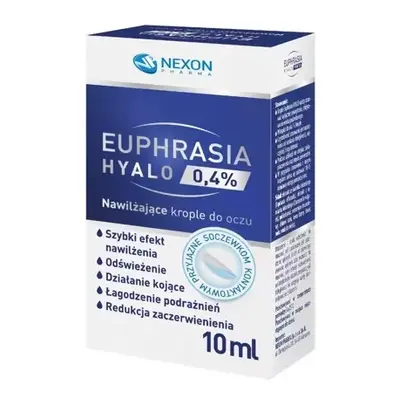 Euphrasia Hyalo 0,4% Nawilżające krople do oczu 10ml