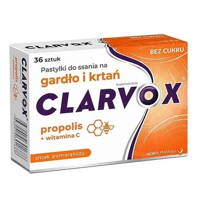Clarvox Propolis smak pomarańczowy x 36 pastylek do ssania