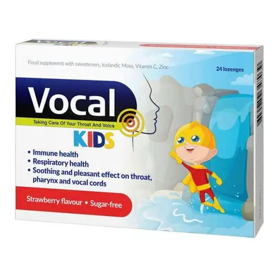 VOCAL KIDS truskawka x 24 pastylki do ssania