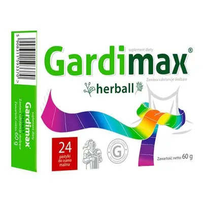 GARDIMAX HERBALL x 24 pastylki do ssania malinowe
