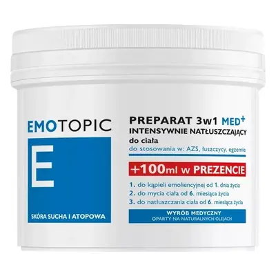 Emotopic preparat 3w1 MED+ intensywnie natłuszczający do ciała 400ml+100ml Gratis