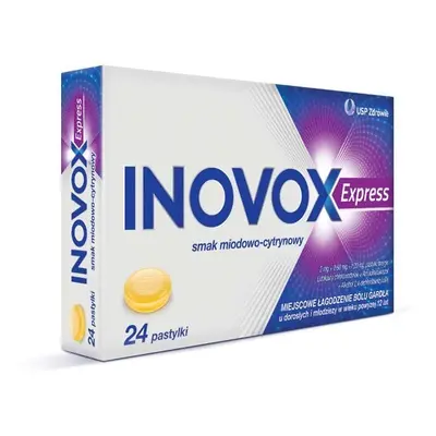Inovox Express smak miodowo-cytrynowy x 24 pastylki do ssania