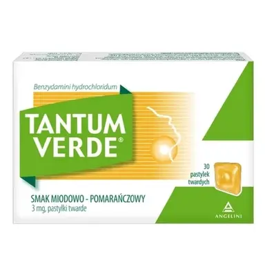 TANTUM VERDE Pastylki do ssania smak miodowo-pomarańczowy x 30
