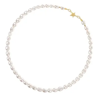 ADA STAR Naszyjnik małe perły białe naturalne choker zapięcie pozłacane
