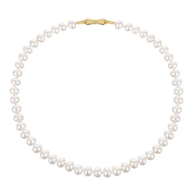 LAMAR GOLD Naszyjnik z białych naturalnych pereł kolia chocker