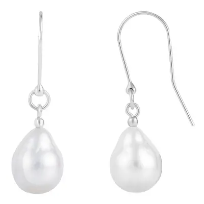 CRISTA AIR Wiszące srebrne kolczyki naturalne perły duże białe delikatne