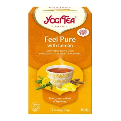 Yogi Tea, Feel Pure with Lemon, Herbata Detox z cytryną, 17 torebek