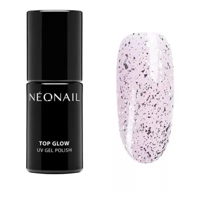 NeoNail, Top hybrydowy Top Glow Silver Flakes, 7,2 ml