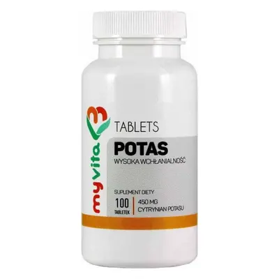 Potas cytrynian potasu 450mg 100 tabletek MyVita