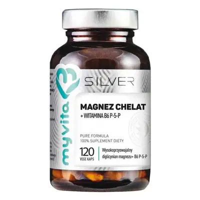 Magnez chelat diglicynian magnezu + witamina B6 P-5-P 120 kapsułek MyVita Silver Pure