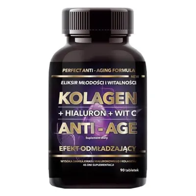 Kolagen kwas hialuronowy witamina C Perfect Anti - Aging Formula 90 tabletek Intenson