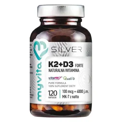 K2+D3 Forte 100mcg K2 + 4000j.m. D3 120 kapsułek MyVita Silver Pure