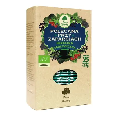 HERBATKA POLECANA PRZY ZAPARCIACH BIO (25 x 2 g) - DARY NATURY