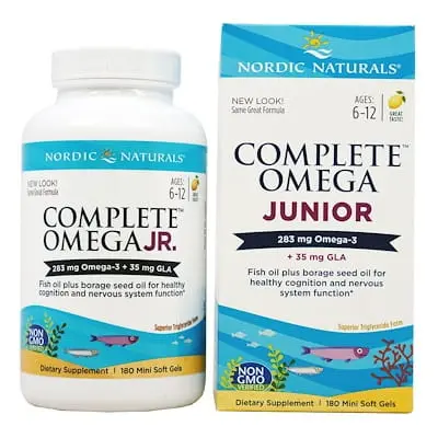 Nordic Naturals Complete Omega Junior 283mg Omega 3 i 35mg GLA 180 miękkich kapsułek o smaku cyt