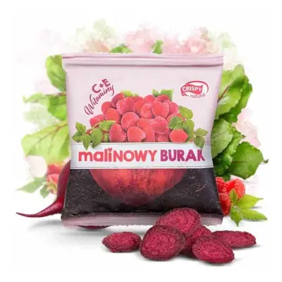 Crispy Natural Burak suszony z sokiem malinowym z witaminami Plasterki 18 g