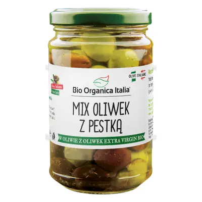 MIX OLIWEK Z PESTKĄ W OLIWIE Z OLIWEK EXTRA VIRGIN BIO 280 g (SŁOIK) - BIO ORGANICA ITALIA