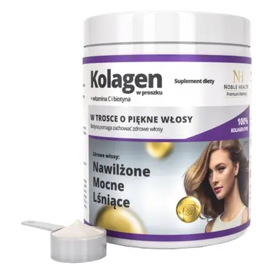 Noble Health Kolagen + witamina C i biotyna w proszku 100g